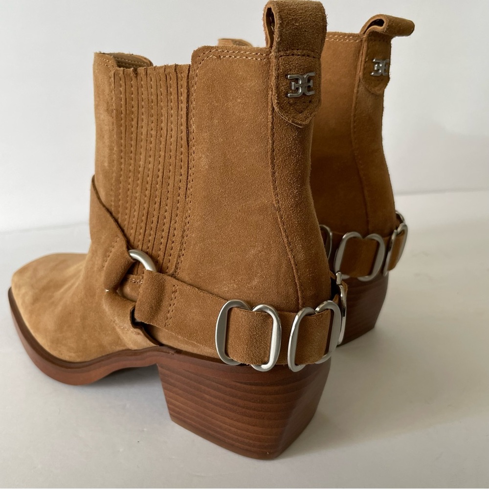 NWOT Bellamie Sam Edelman Tan Suede Women’s Booties Size 7b - Picture 6 of 11